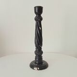 Large antique carved wooden candlestick
