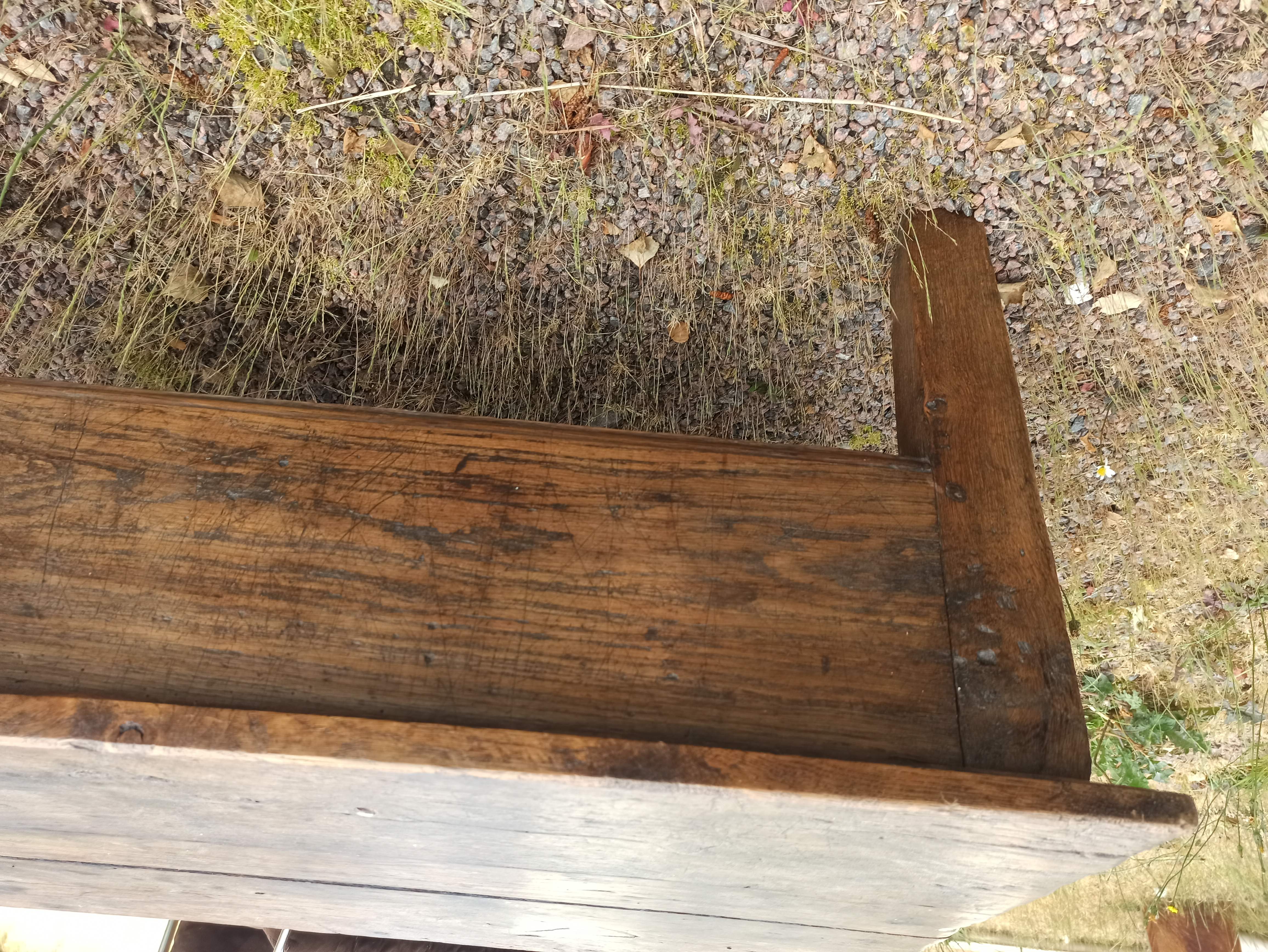 Rustic solid oak coffee table farmhouse initials J C