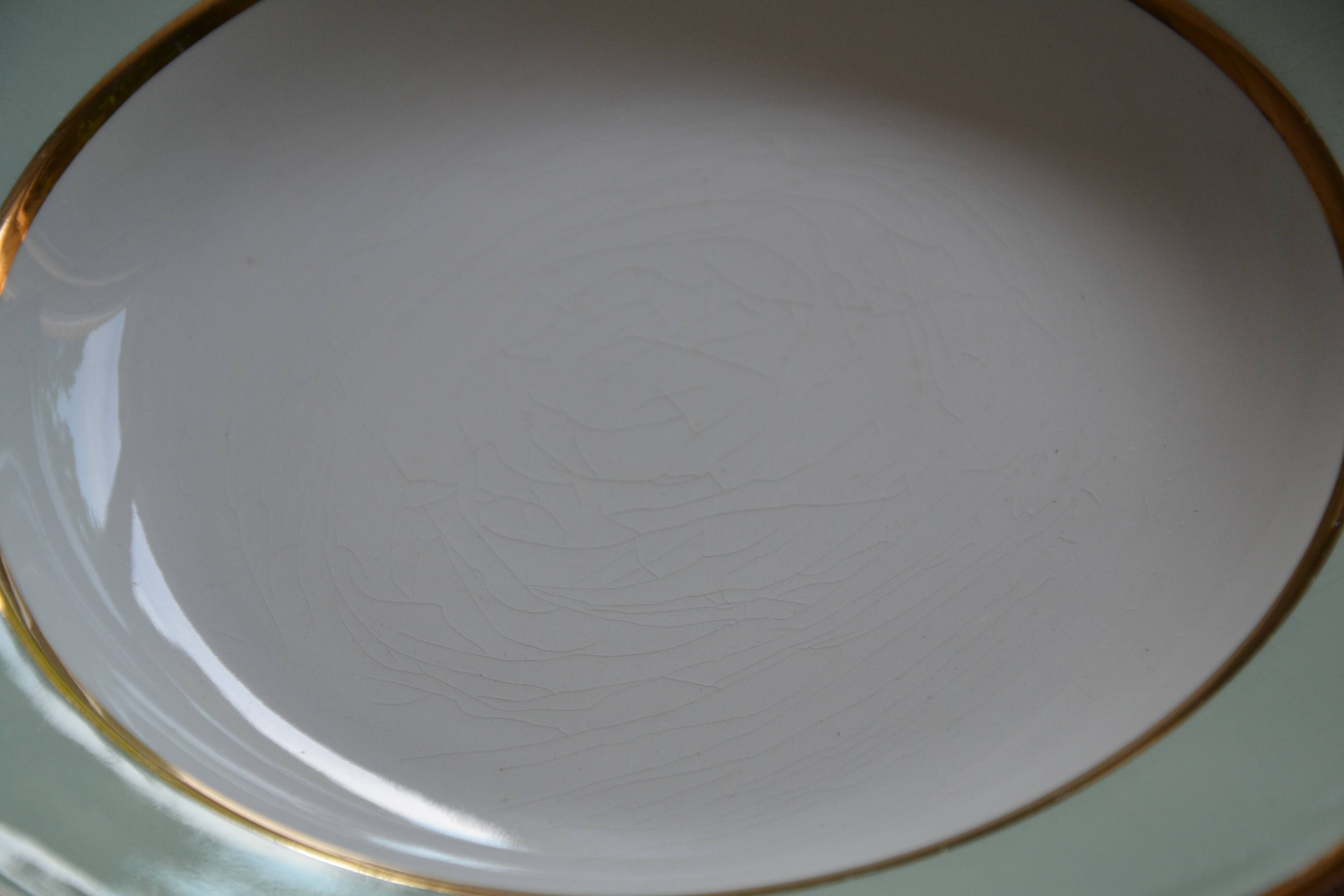12 green deep plates "l'amandinoise"