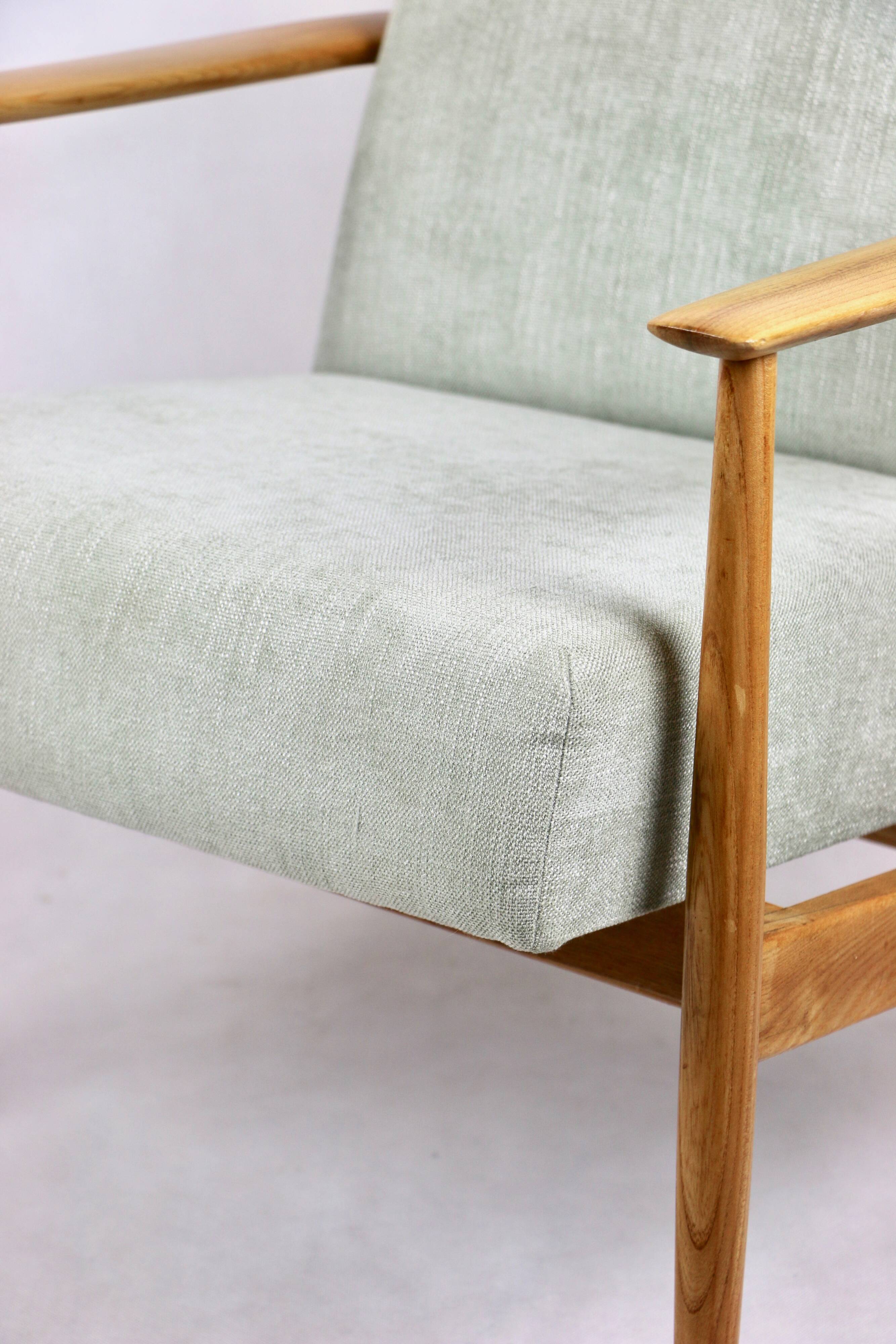 Vintage Danish Light Green Armchair, 1970s