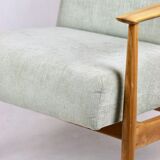 Fauteuil danois en tissu vert, années 1970