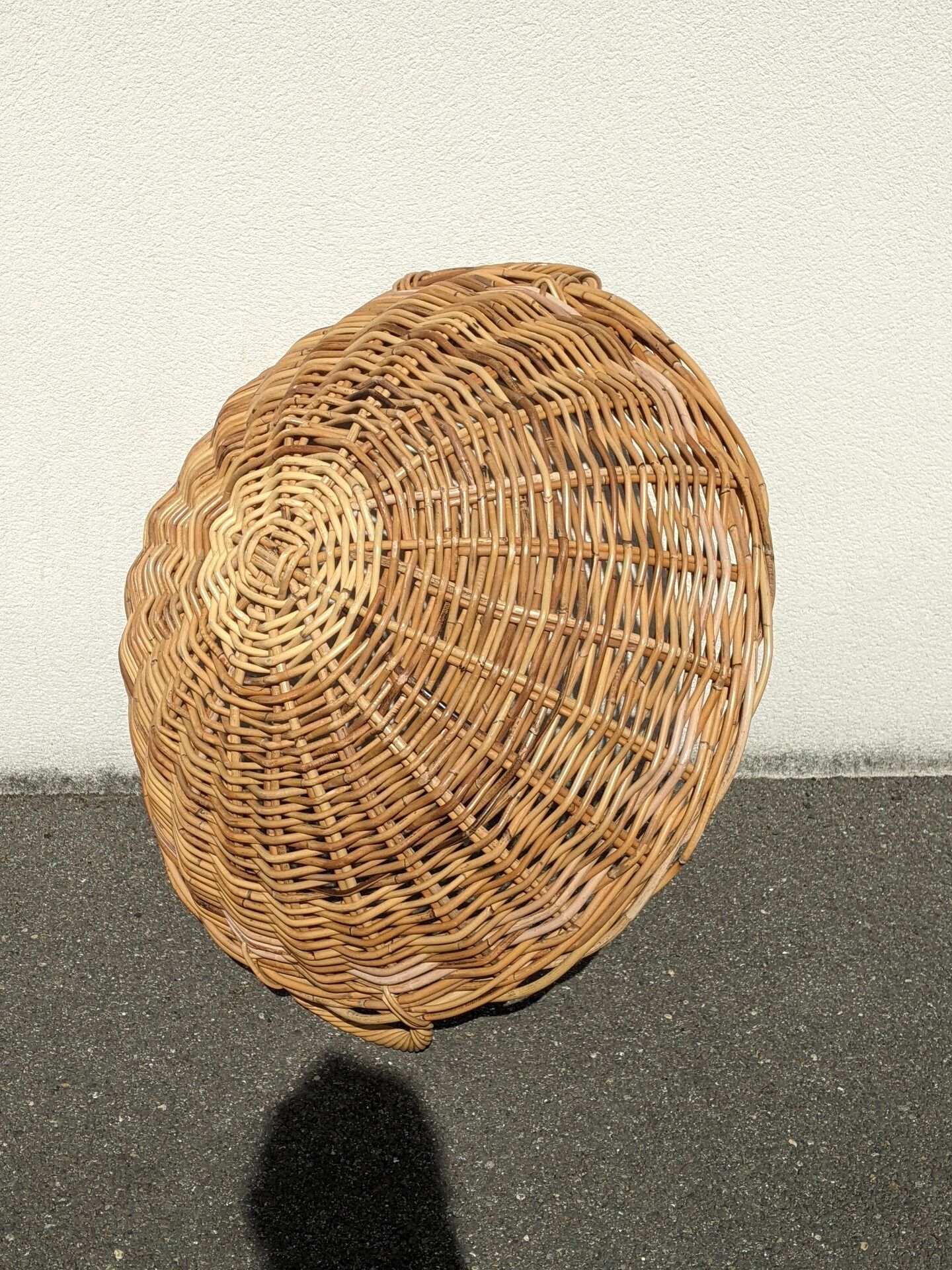 Vintage handmade wicker storage basket