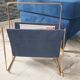 Porte-revue cuir bleu