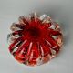 Vide-poche Sommerso bulles par Flavio Poli pour Seguso, verre de Murano rouge, Italie, 1970
