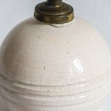 White crackled ceramic lamp base, 1930s