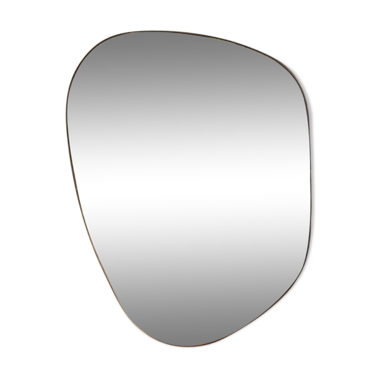 Organic irregular trapezoid mirror minimalist black brass 90x140cm