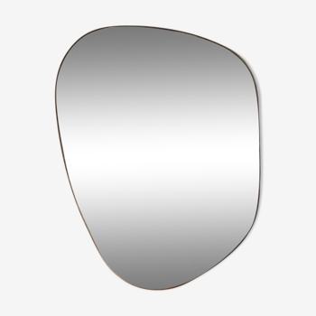 Miroir trapèze irrégulier organique laiton noir minimaliste 90x140cm