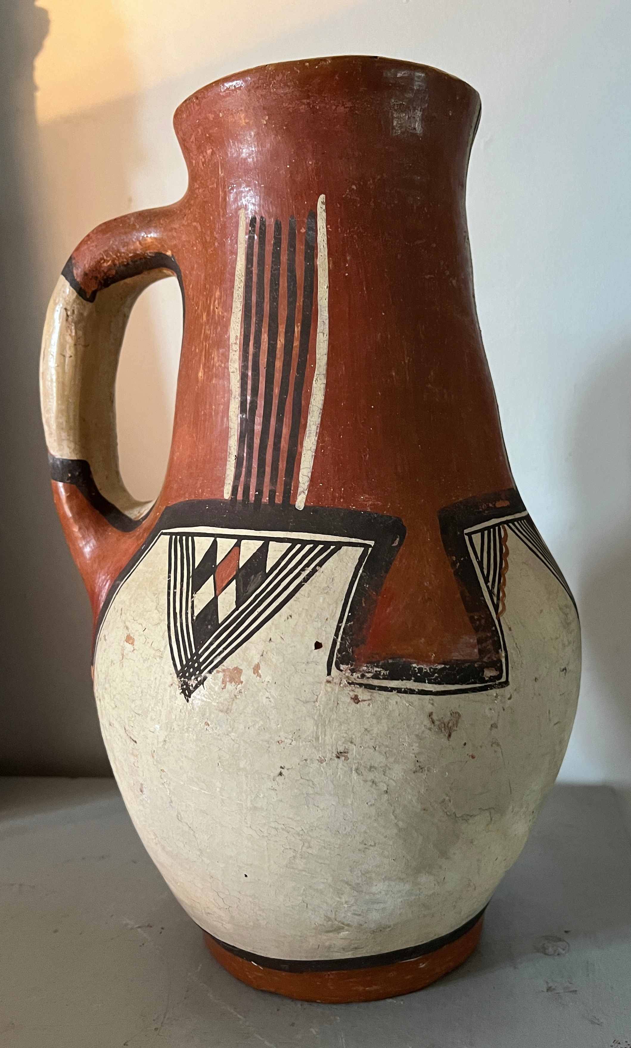 Iddeqi Kabyle pottery pitcher, Berber. Popular art Kabylie Algeria