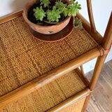 VINTAGE Bamboo Wicker Shelf