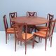Set of Six Vintage Walnut Dining Chairs, Italy