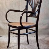 Fischel Jugendstil bistro armchair in curved wood, Thonet period