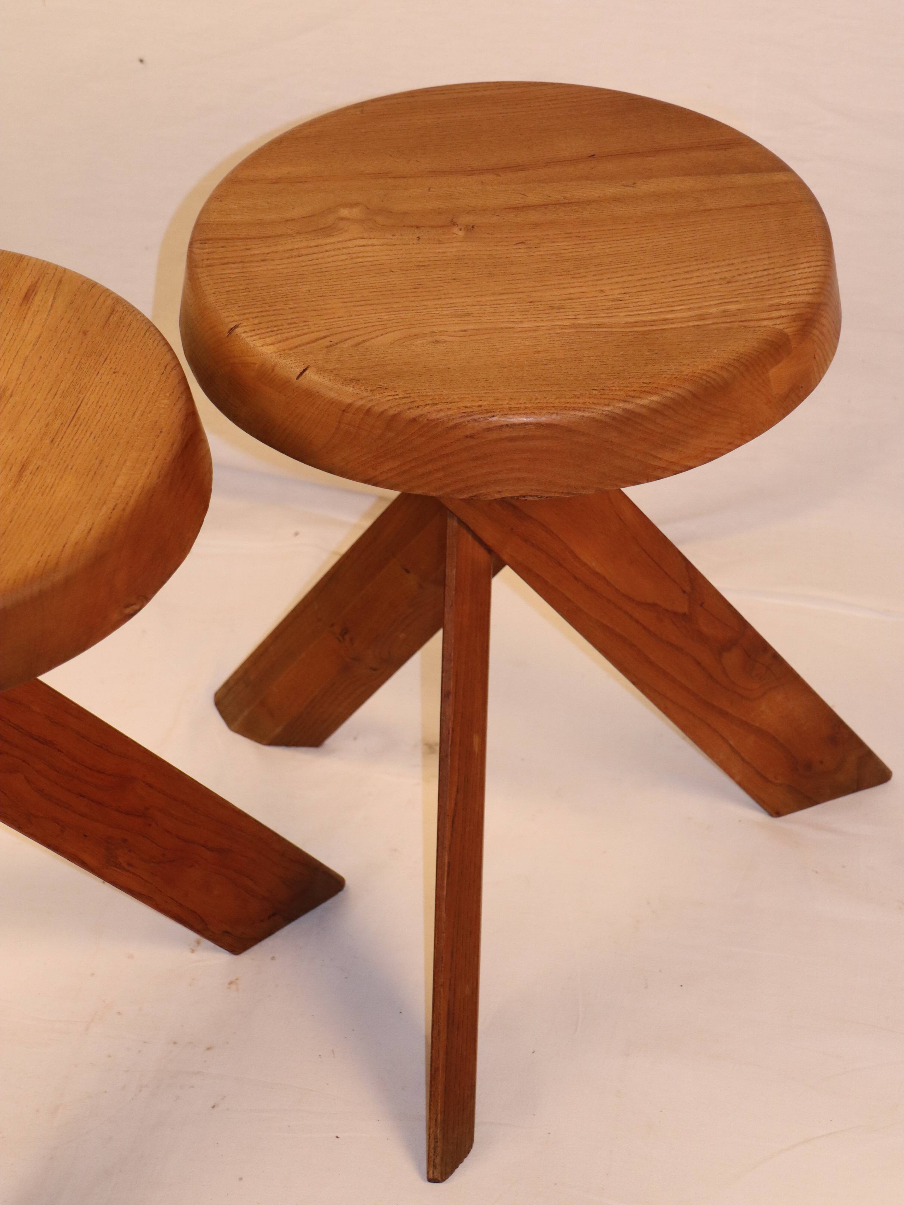 Pierre Chapo's pair of S31 stools