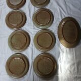 8 flat plates and 1 Vallauris dish