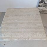 Square travertine coffee table, 1970s.