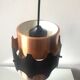 Danish ceiling pendant 1960's in black & copper metal Jo Hammerborg