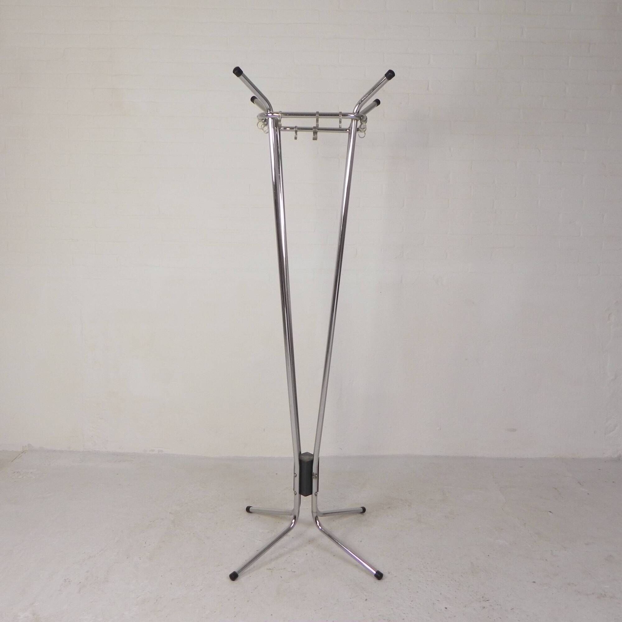 Freestanding Tubax coat rack with 4 tubes and 12 hooks, 1950s
