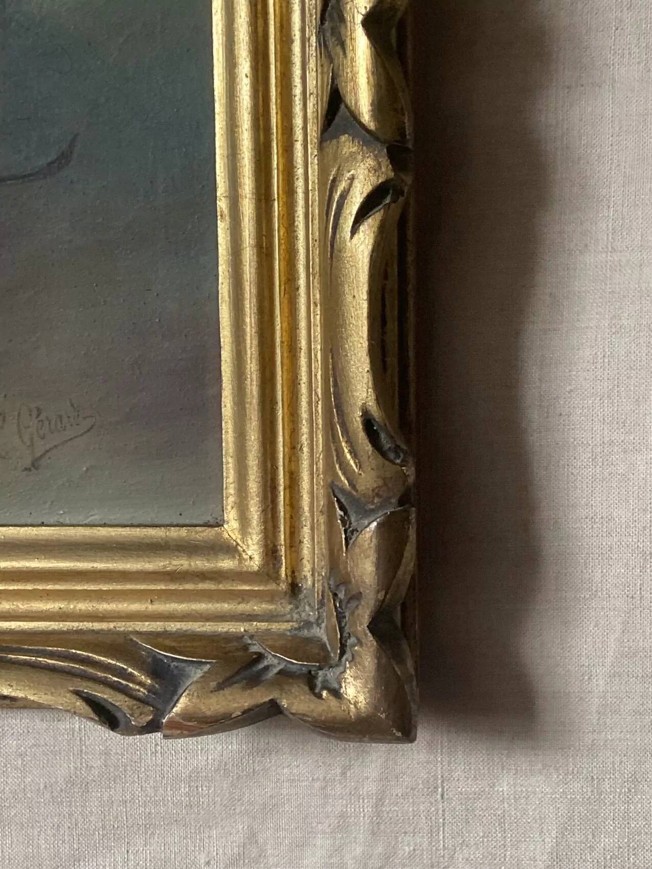 Antique painting - still life with roses - oil painting - 1940s