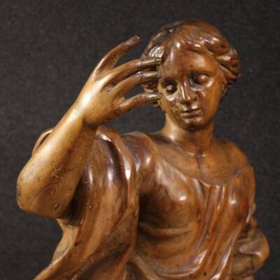 Great 17th-century wooden sculpture, Saint Catherine of Alexandria