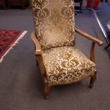 Velvet wood armchair