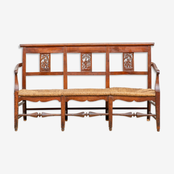 Mandarin bench in precious wood and inlays