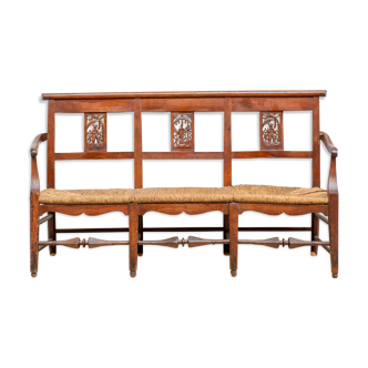 Mandarin bench in precious wood and inlays