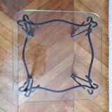 Coffee table from the 50s in wrought iron and glass top