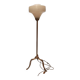 Globe brass bronze floor lamp with frosted edging