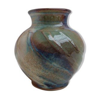 Vase poterie vernissé a facettes