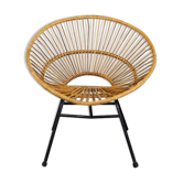 Rattan armchair, Dutch Design, 1960