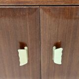 Pair of Vintage Elegant Wooden Nightstands with a Crystal Top Shelf