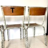 Set of 4 vintage school chairs