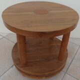 Chic style coffee table with double solid wood tops