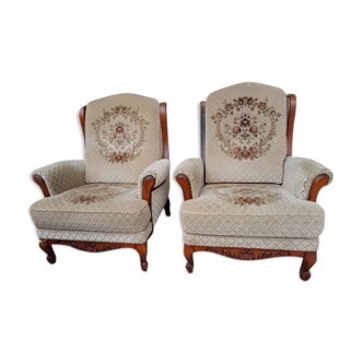 Paire de fauteuils club vintage