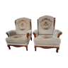 Pair of vintage style club armchairs