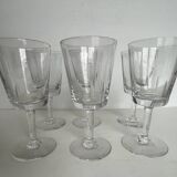 6 verres anciens à  porto en cristal taillé