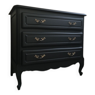 Revamped vintage black chest of drawers