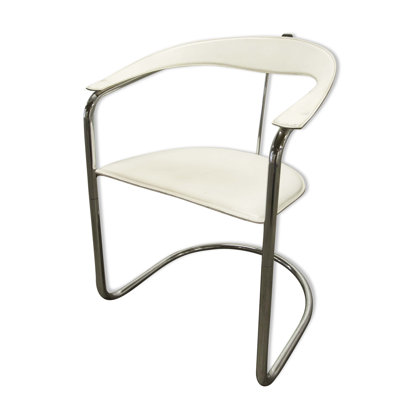 Chaise de bureau en cuir des années 80
