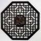 Octagonal wall panel, carved wood, mid-20th century, China