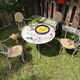 Wrought iron garden furniture