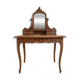 Antique carved wooden dressing table with marble and mirror.