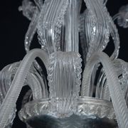 1940s Vintage Murano Clear Glass Chandelier, Classic Italian Art Glass