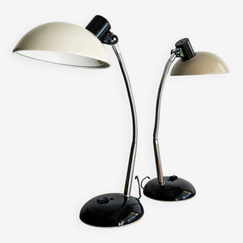 Pair of large two-tone articulated lamps. France, 1970s