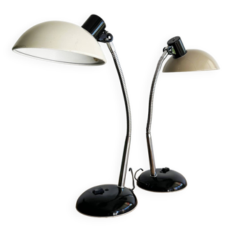 Pair of large two-tone articulated lamps. France, 1970s