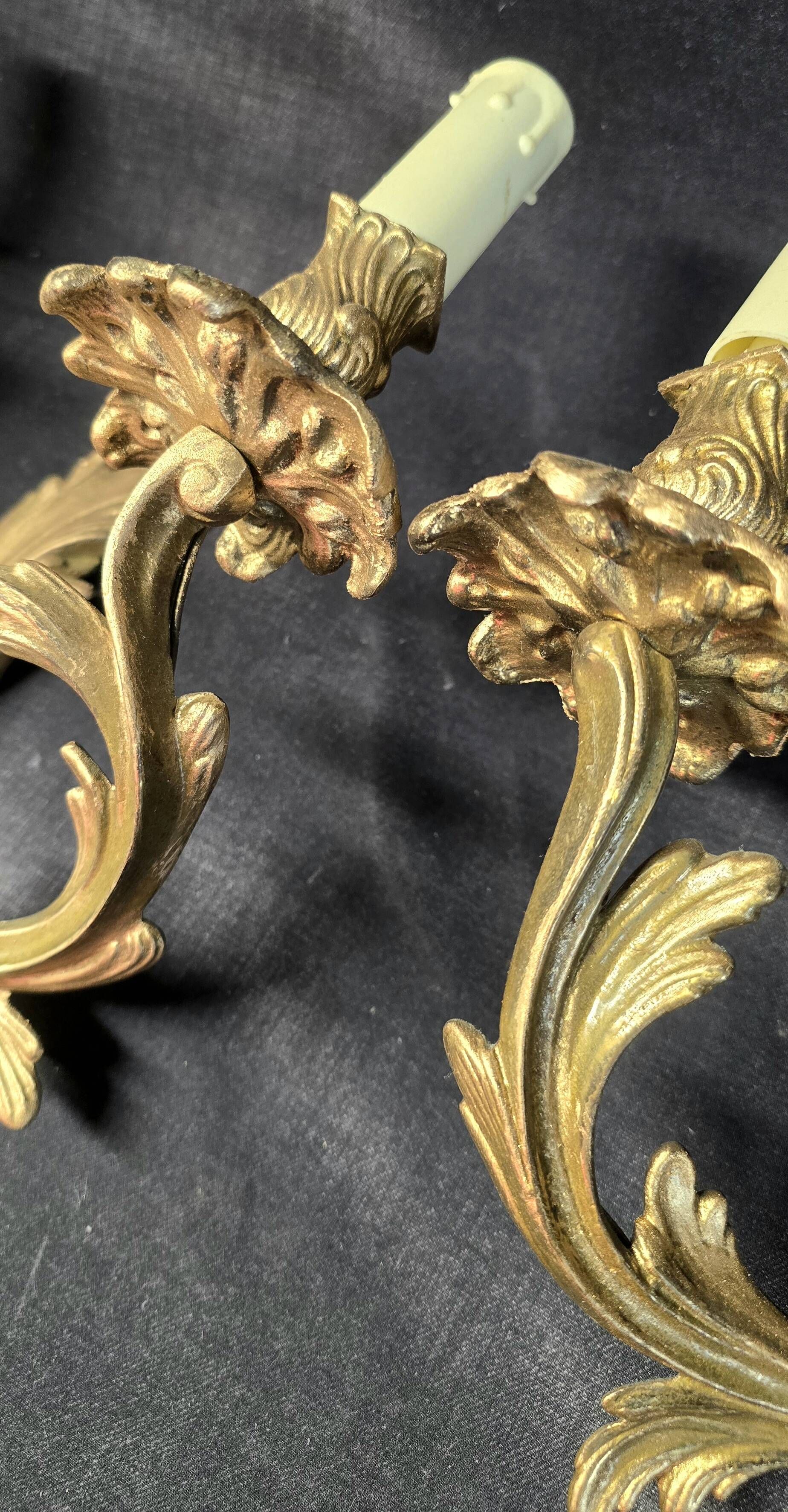 Set of 4 wall sconces in gilded bronze – Louis XV style – 20th century