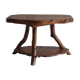 Solid elm coffee table with double tops