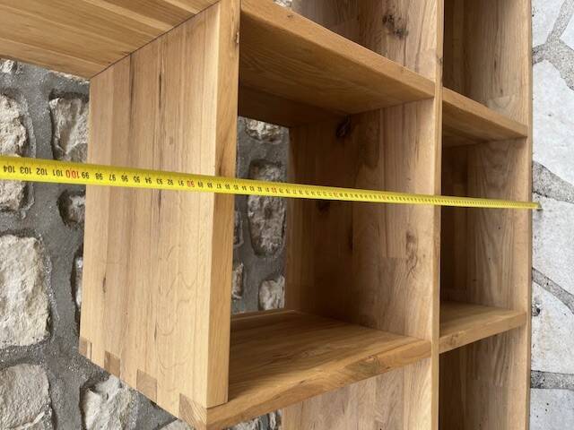 Solid wood staircase shelf