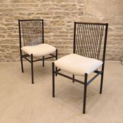 Pair of sculptural chairs, Brazilian design, Joaquim Tenreiro, 1950