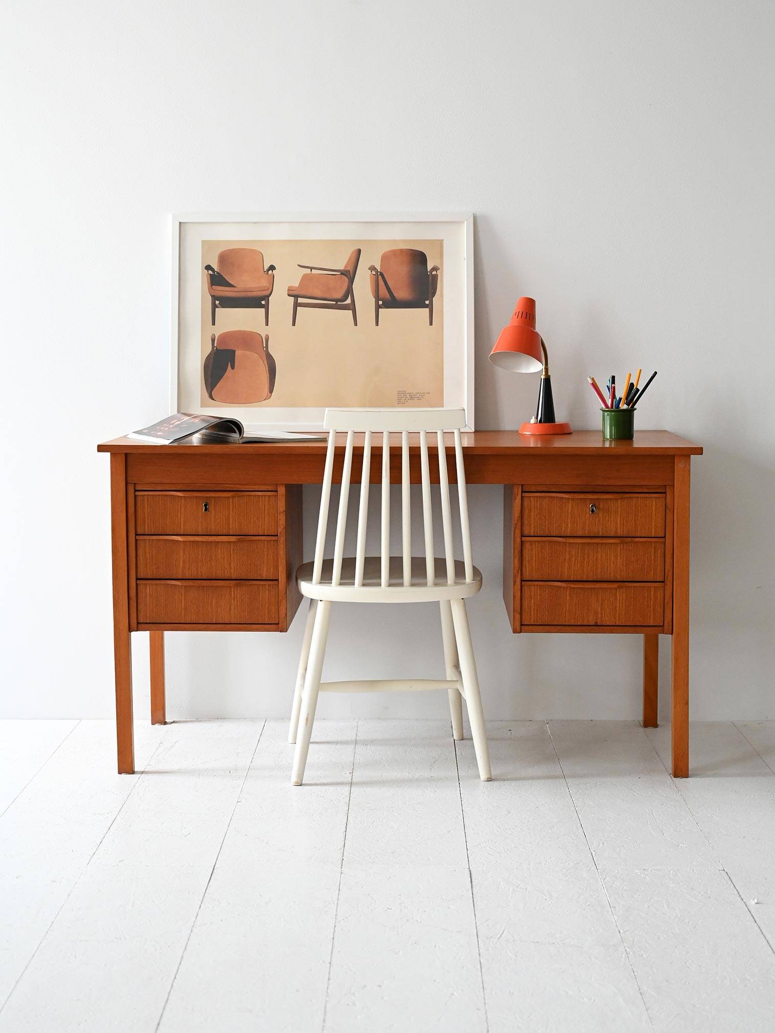 Vintage Scandinavian Teak Desk, 1960s