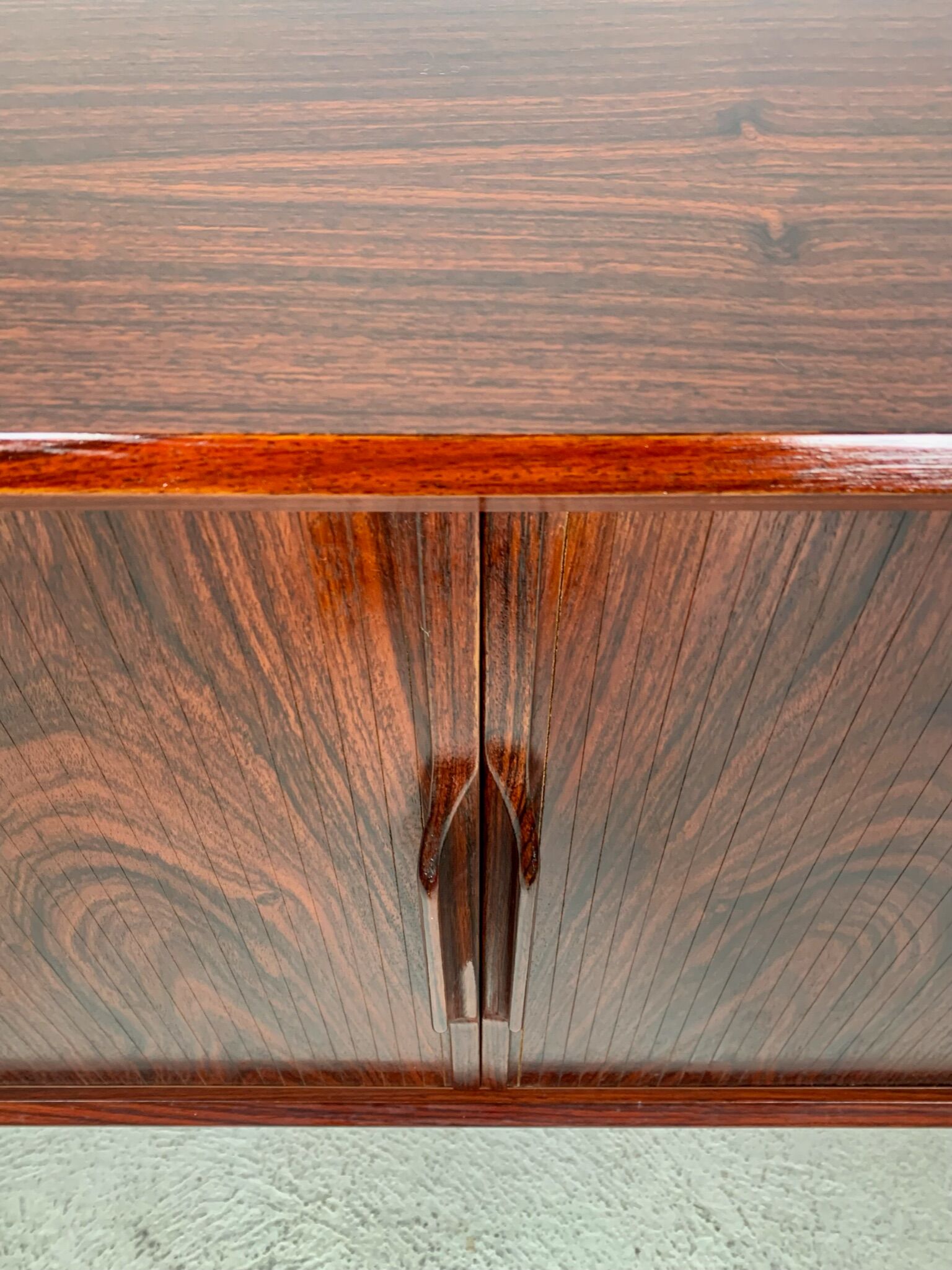 Danish palisander tambour sideboard by Arne Vodder