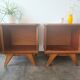 Pair of retro bedside tables with beveled legs
